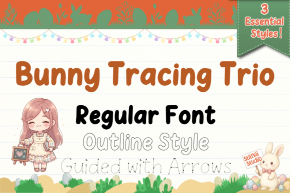 Bunny Tracing Trio Font for Business