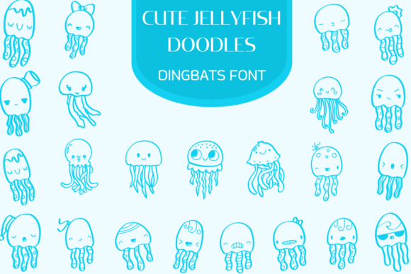 Cute Jellyfish Doodles Font