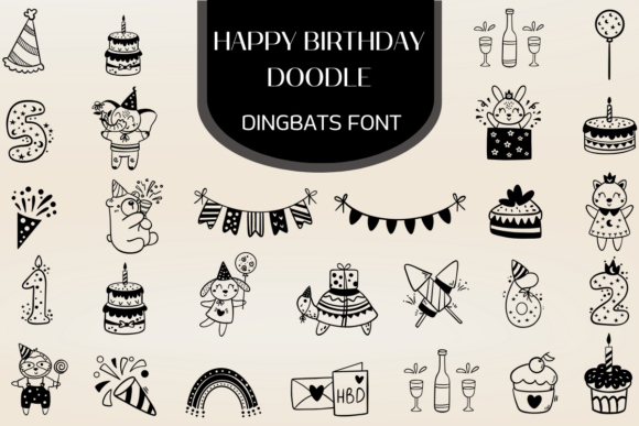 Happy Birthday Doodle Font for Business