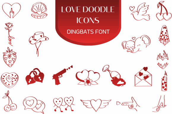 Love Doodle Icons Font