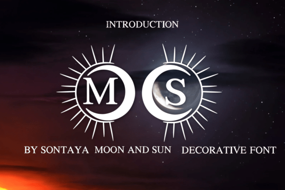 Moon and Sun Font: Elegant Decorative Type