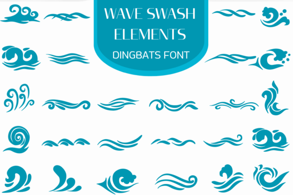 Wave Swash Elements Font