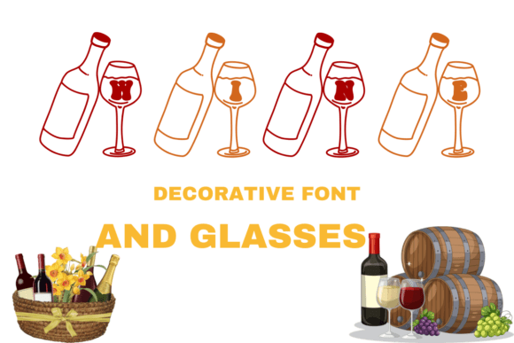 Wine and Glasses Font for Business